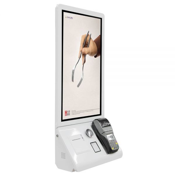 restaurant self order kiosk with printer