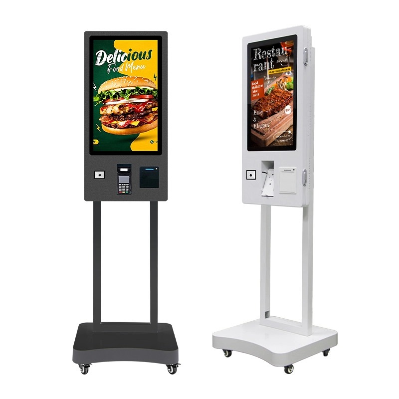 restaurant self order kiosk with printer